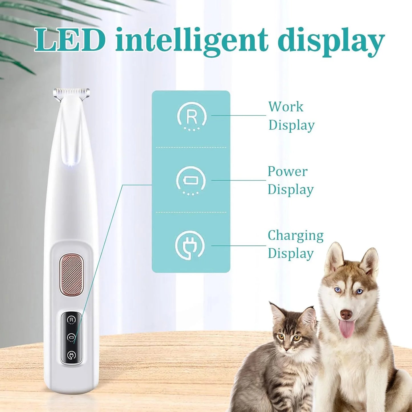 Rechargeable Cat And Dog Paw Trimmer With LED Light