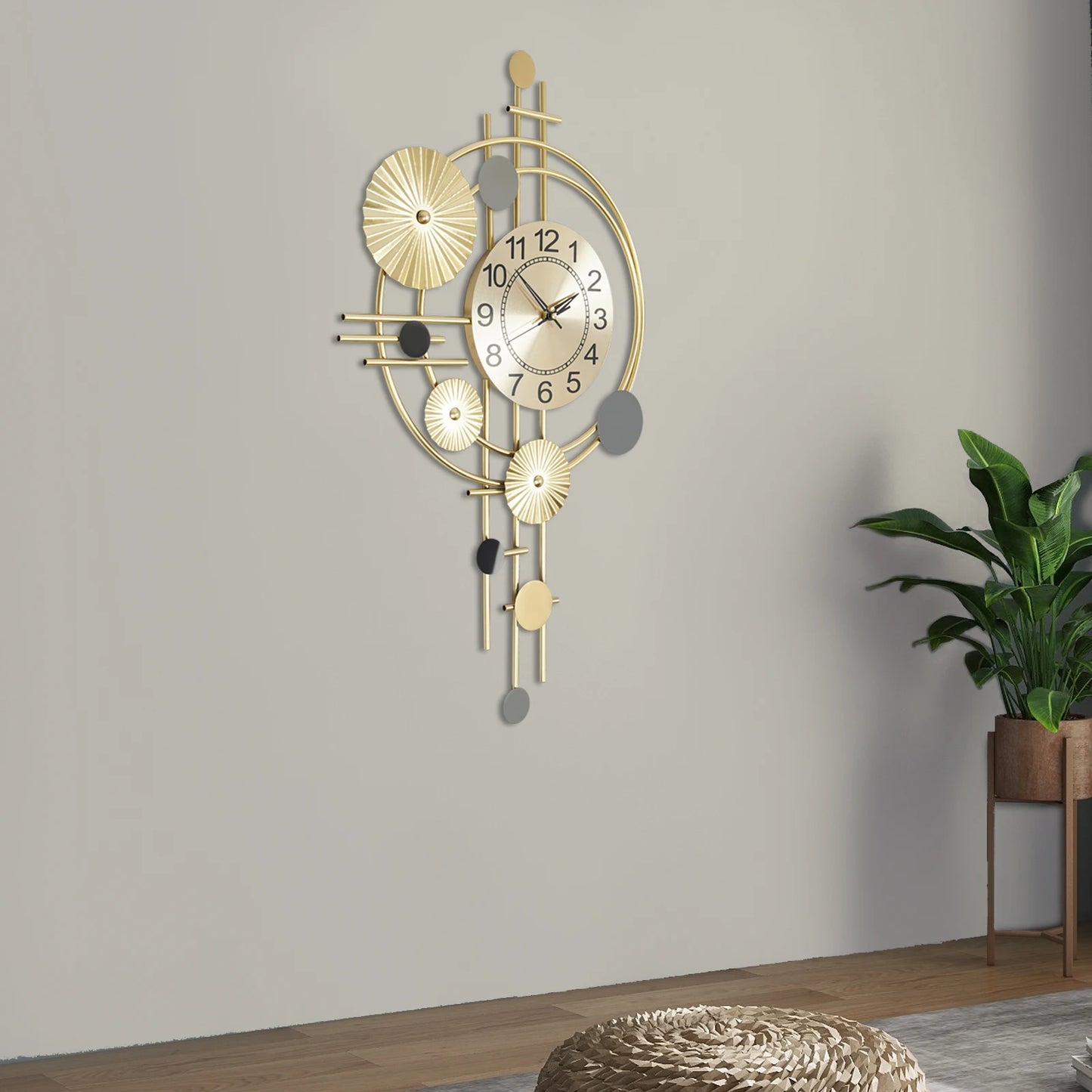 Decorative Art Wall Clock Silent NonTicking Indoor Decor