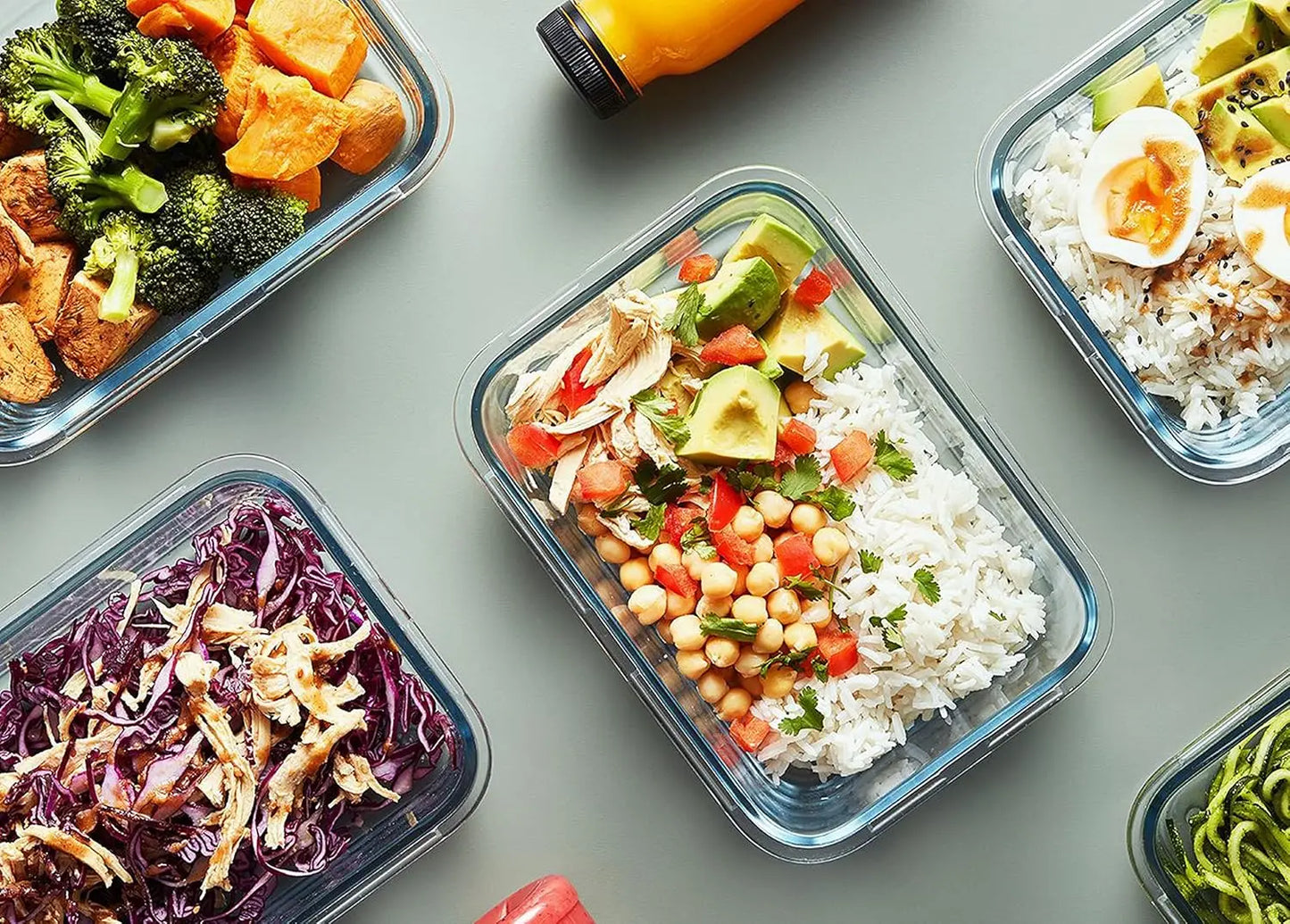 10-Pack Glass Meal Prep Containers With Lids Airtight Storage