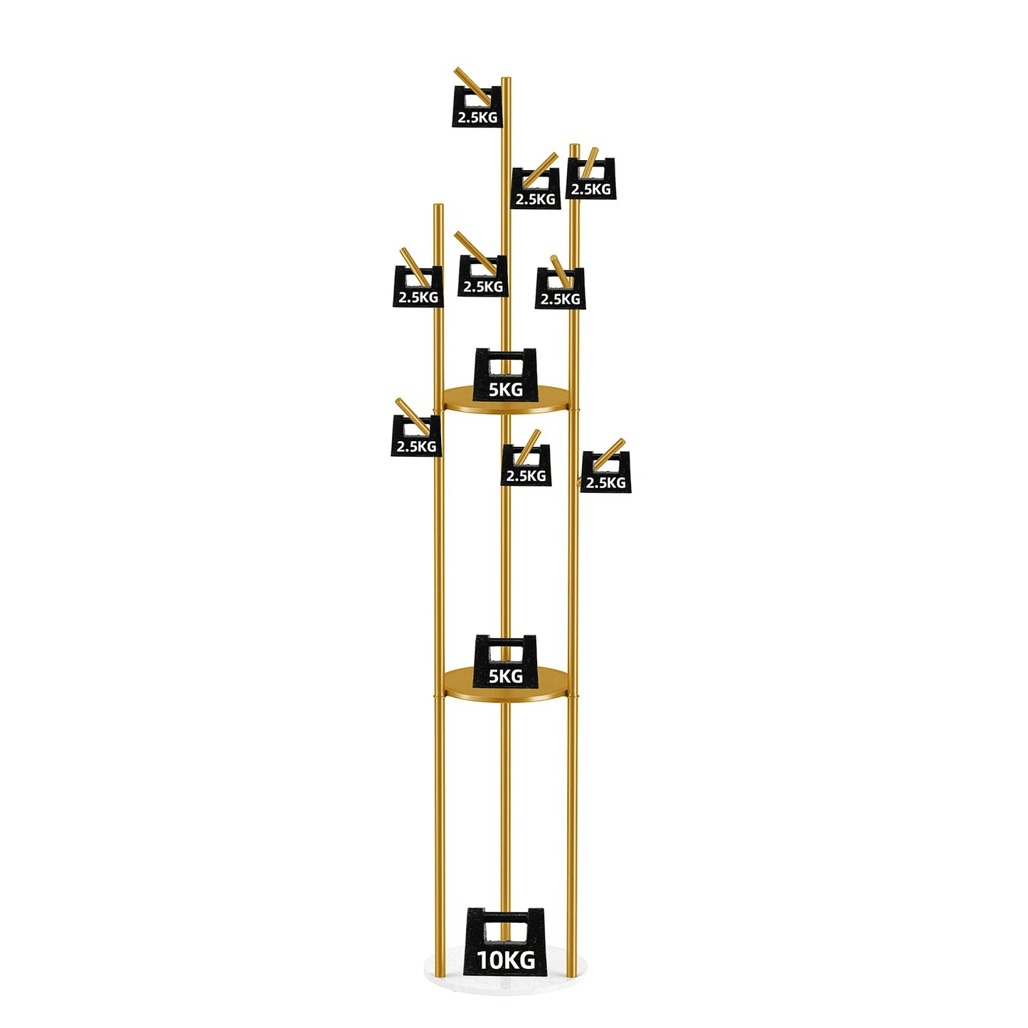 Heavy Duty Marble Coat Rack Stand Gold Metal