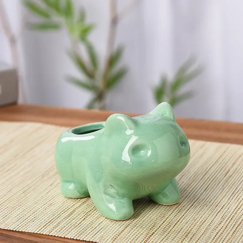 WOBDAEL Ceramic Mini Flowerpot Planter With Drainage Hole