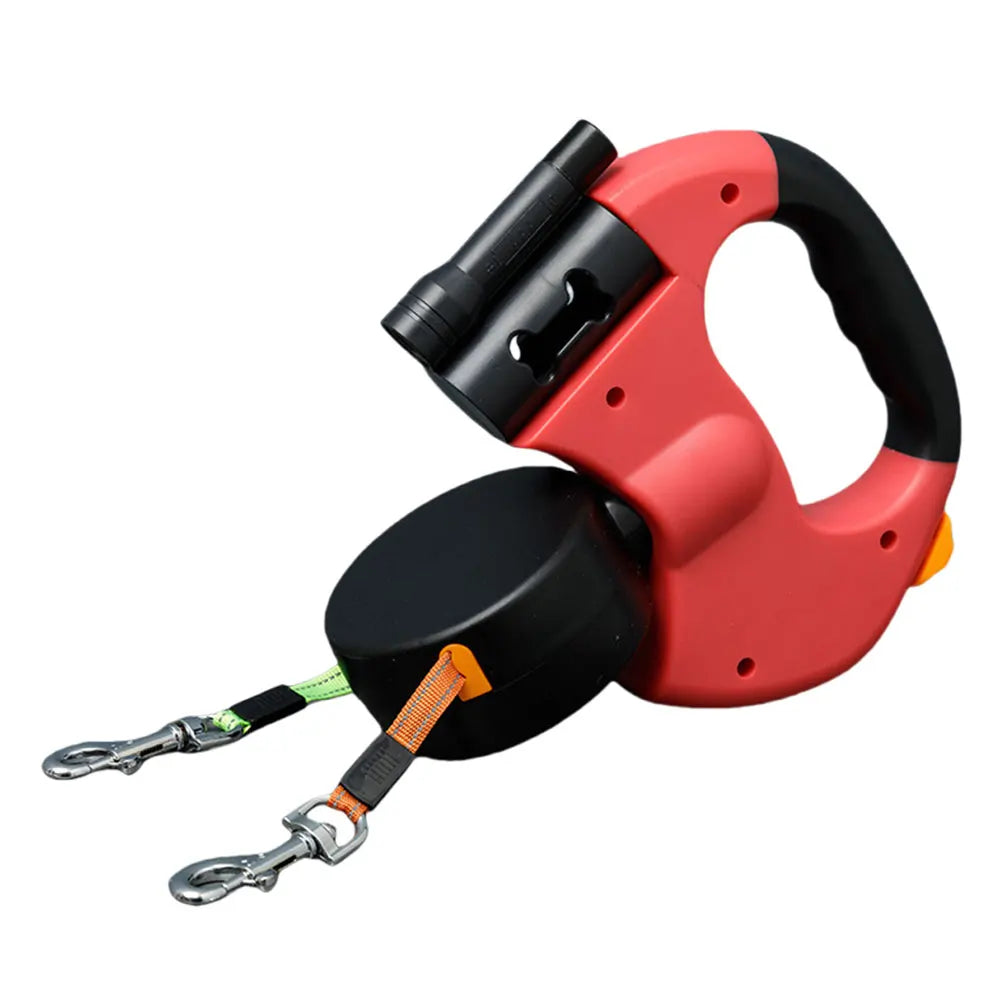 Alloet Double Headed Dog Leash Traction Rope LED Light