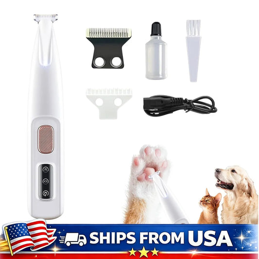 Rechargeable Cat And Dog Paw Trimmer With LED Light