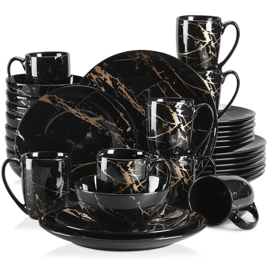 MALACASA Porcelain Dinnerware Set Splash Pattern Design