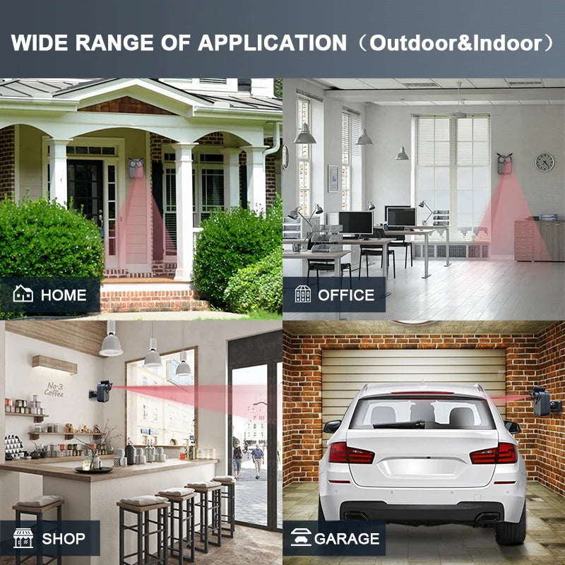 HTZSAFE Wireless Driveway Security Alarm With Waterproof PIR Motion Sensor