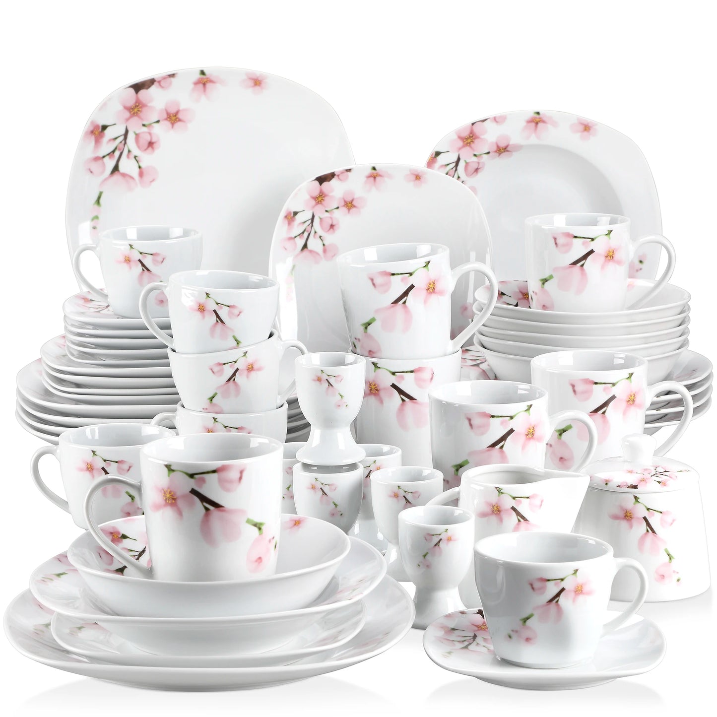 MALACASA Annie Porcelain Dinner Set 100 Piece Mugs And Plates
