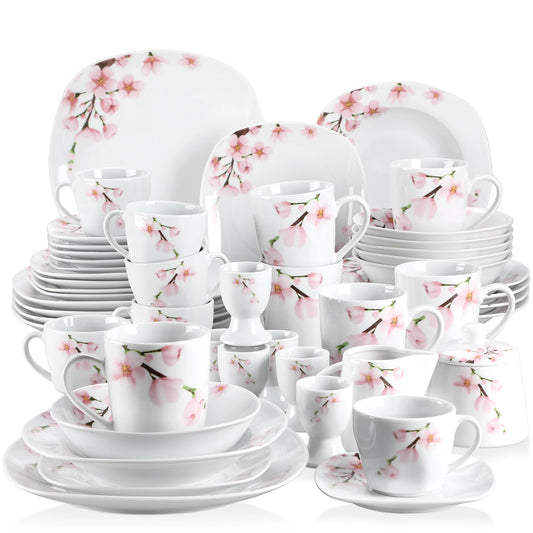 MALACASA Annie Porcelain Dinner Set 100 Piece Mugs And Plates