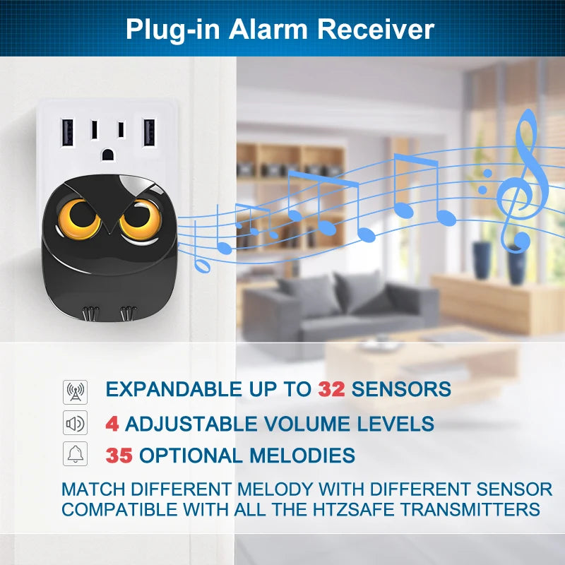 HTZSAFE Wireless Driveway Security Alarm With Waterproof PIR Motion Sensor