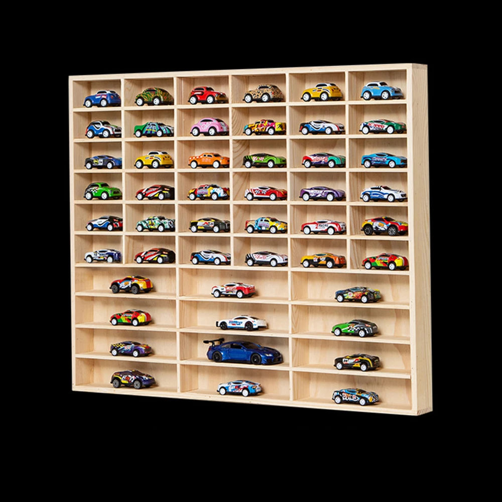 Solid Wood Wall Mounted Display Cabinet For Car Models And Collectibles