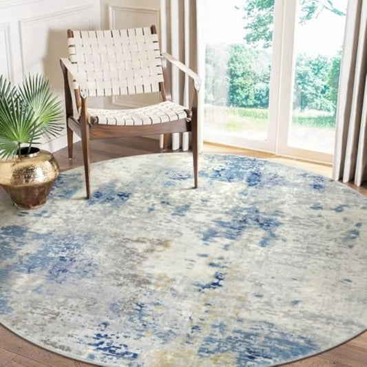 Modern Abstract Round Rug Washable Living Room Circle Rug