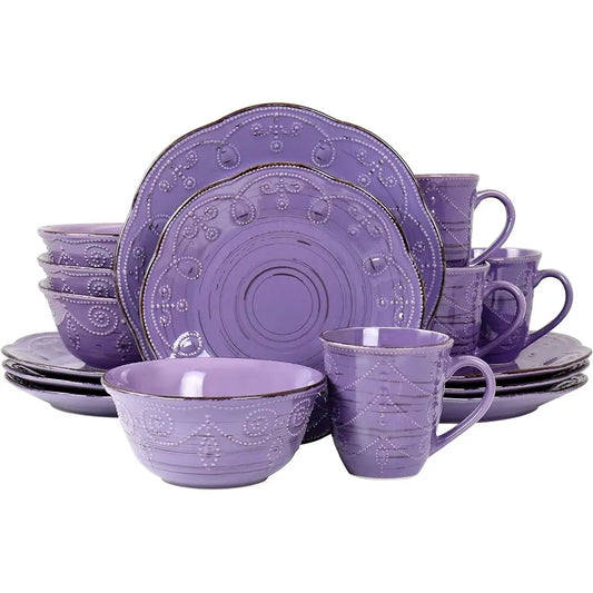 Bonjean Rustic Birch Stoneware Dinnerware Set El Rusticbirch Collection