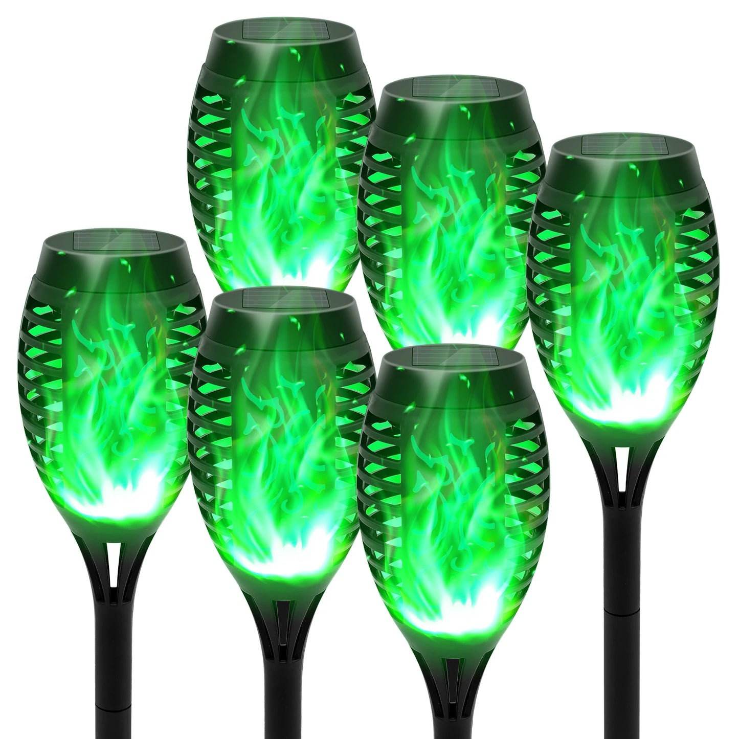 Green Solar Flame Light Outdoor Torch Lamp Garden Decor Waterproof