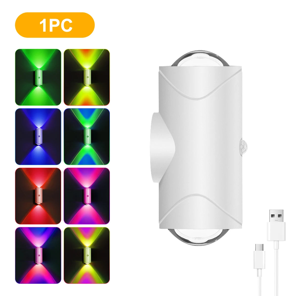 Aiopp LED Motion Sensor Wall Sconce 3 Modes Night Light With USB Magnetic
