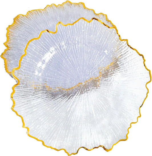 Bymaocar Flower Shape Charger Plate Set For Dinner Table Decor