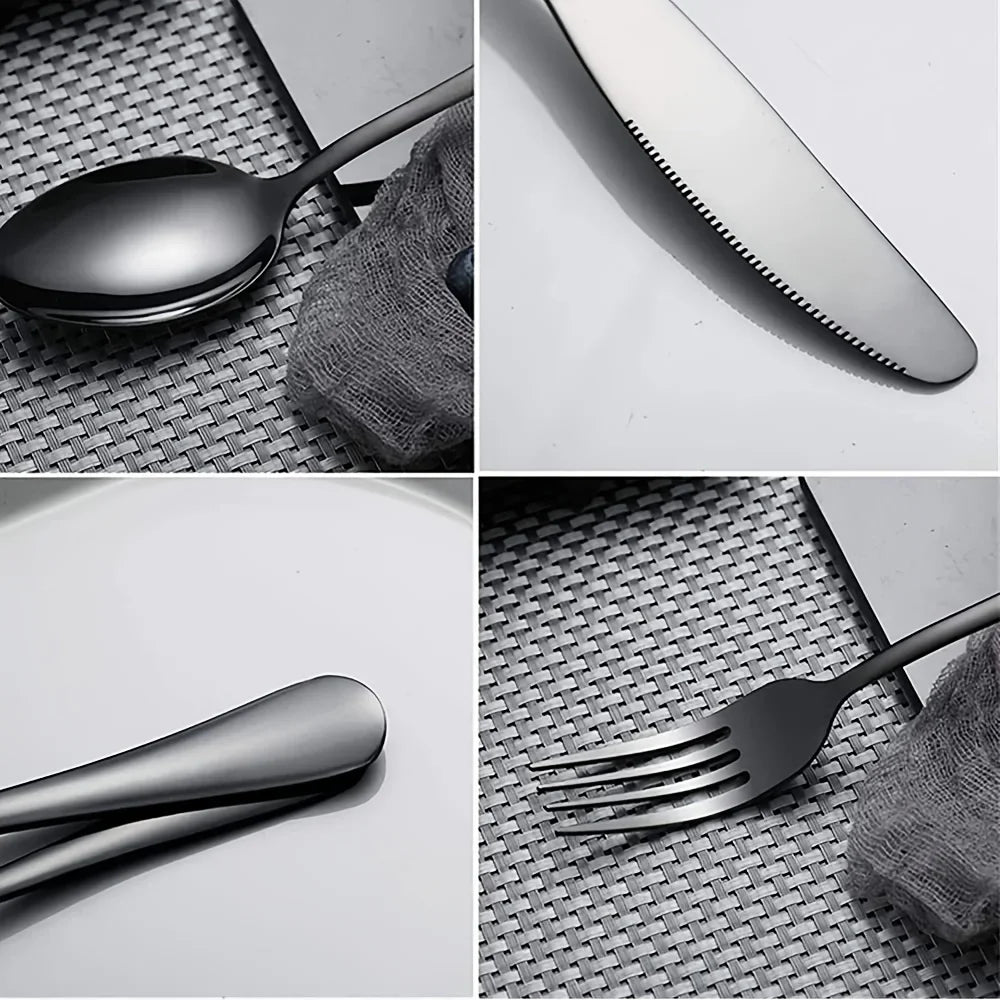 Dinnerware Stainless Steel Flatware Set Dishwasher Safe Tableware