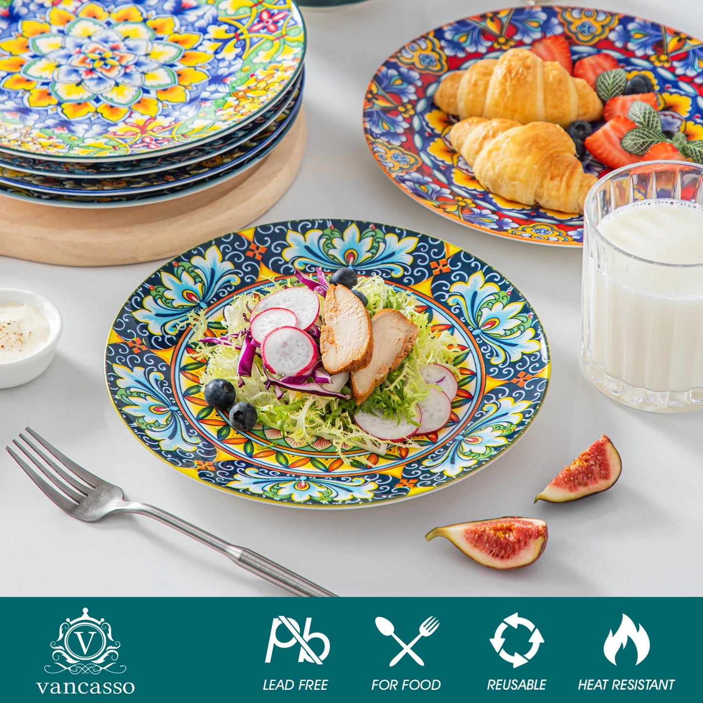 Vancasso Six To Twelve Piece Porcelain Dinner Plates Set Dinnerware