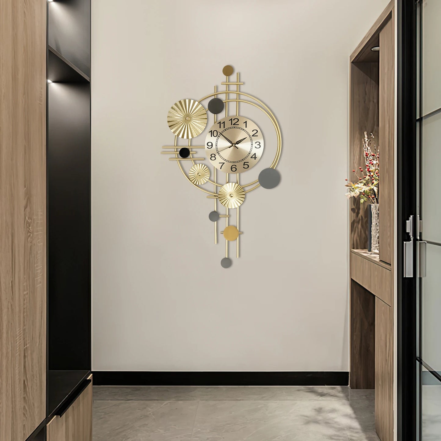 Decorative Art Wall Clock Silent NonTicking Indoor Decor