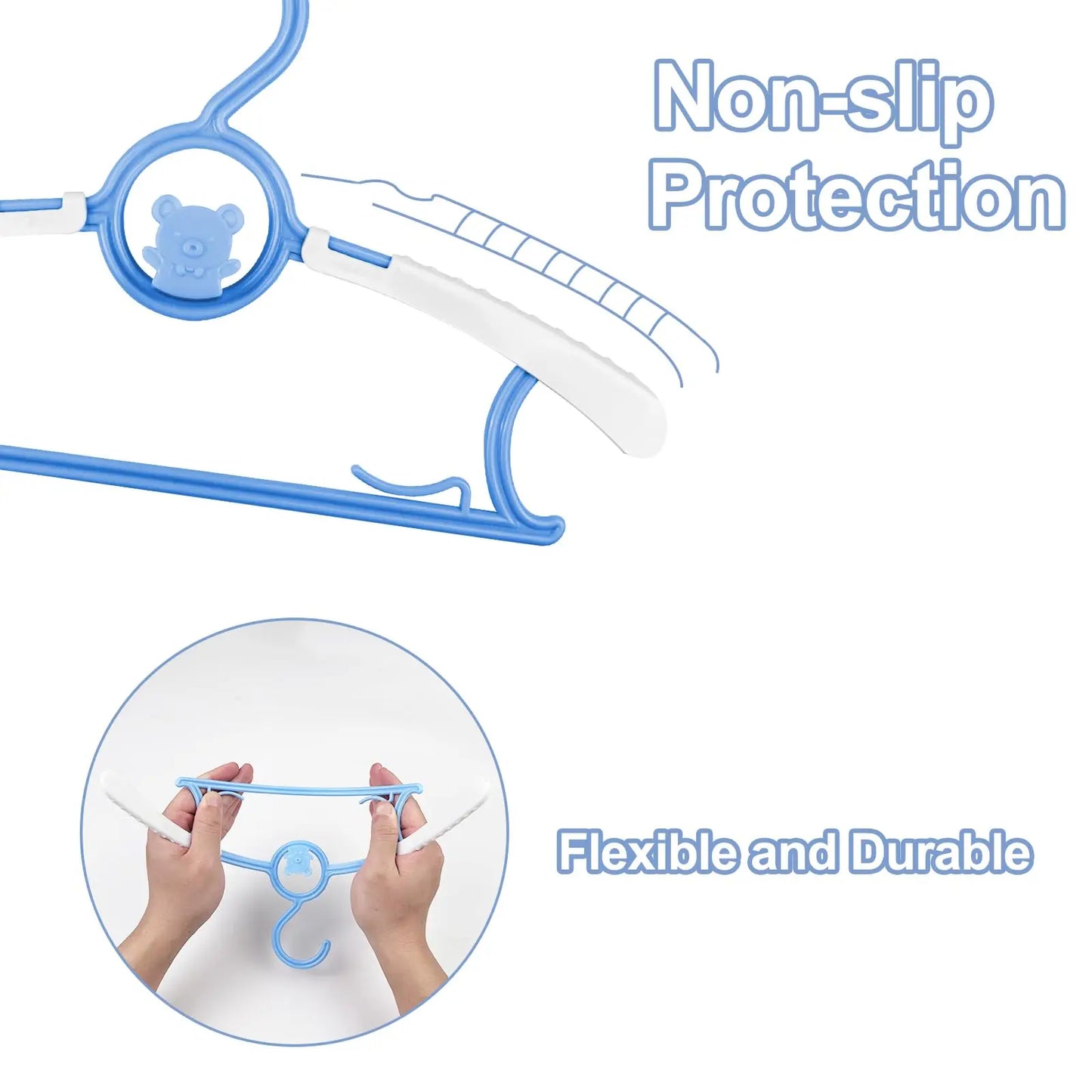 Untior Non Slip Baby Clothes Hangers Adjustable Plastic Multi Functional