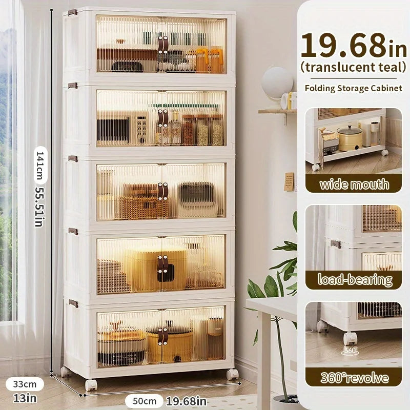 Collapsible Storage Container With Four To Five Layers Dual Access Organizer