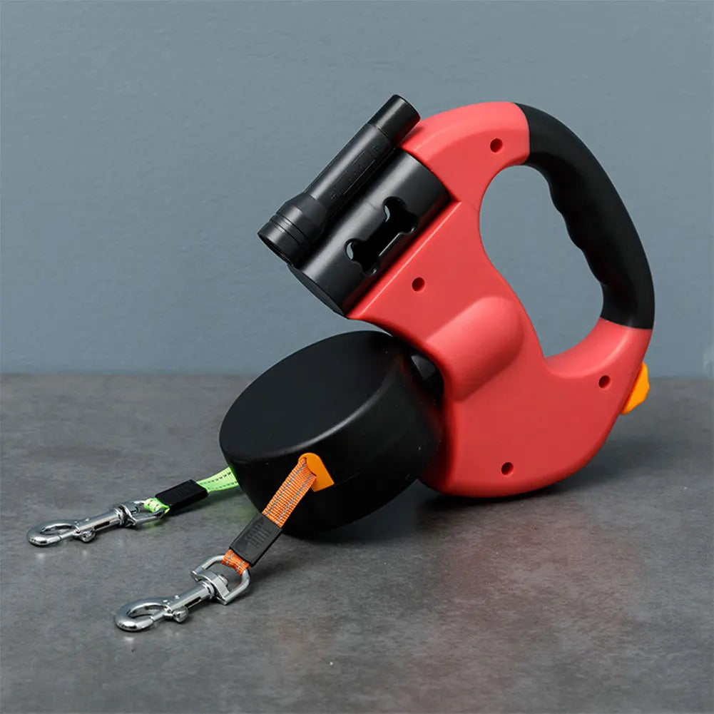 Alloet Double Headed Dog Leash Traction Rope LED Light