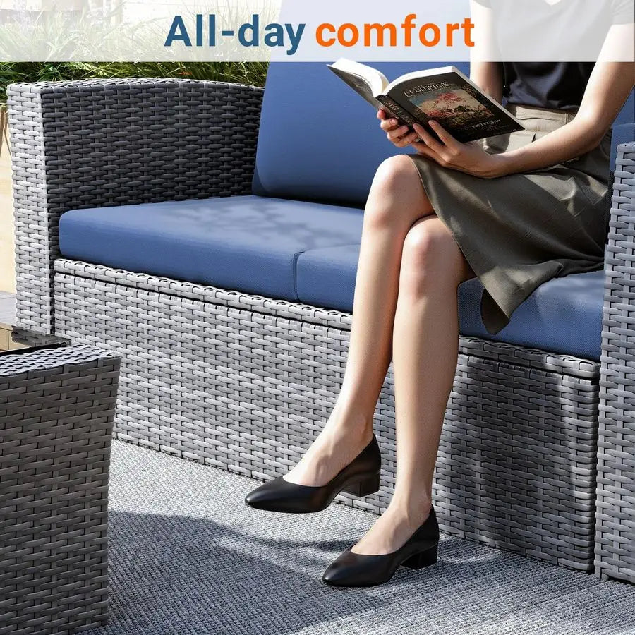 4 Piece Outdoor Wicker Patio Furniture Set With Cushions