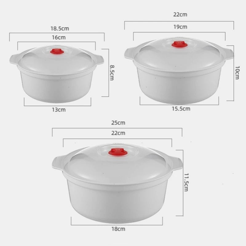 Microwave Heating Box With Lid For Steam Buns And Noodles