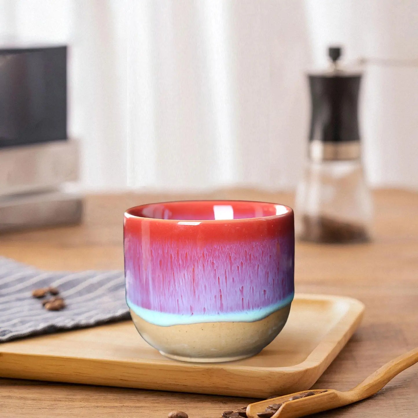 Ceramic Cup Japanese Style Handleless Tea Cup Gongfu