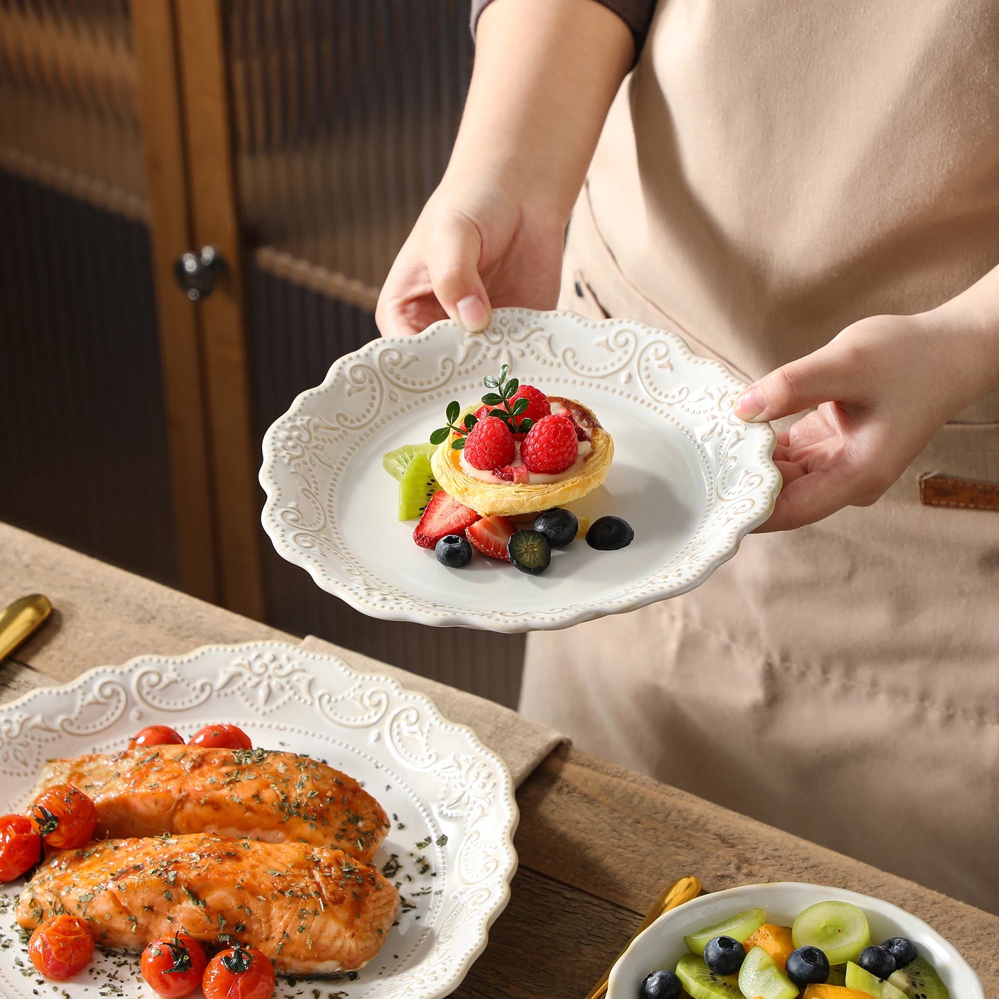 Malacasa Relief White Stoneware Dinnerware Set 16 To 32 Piece