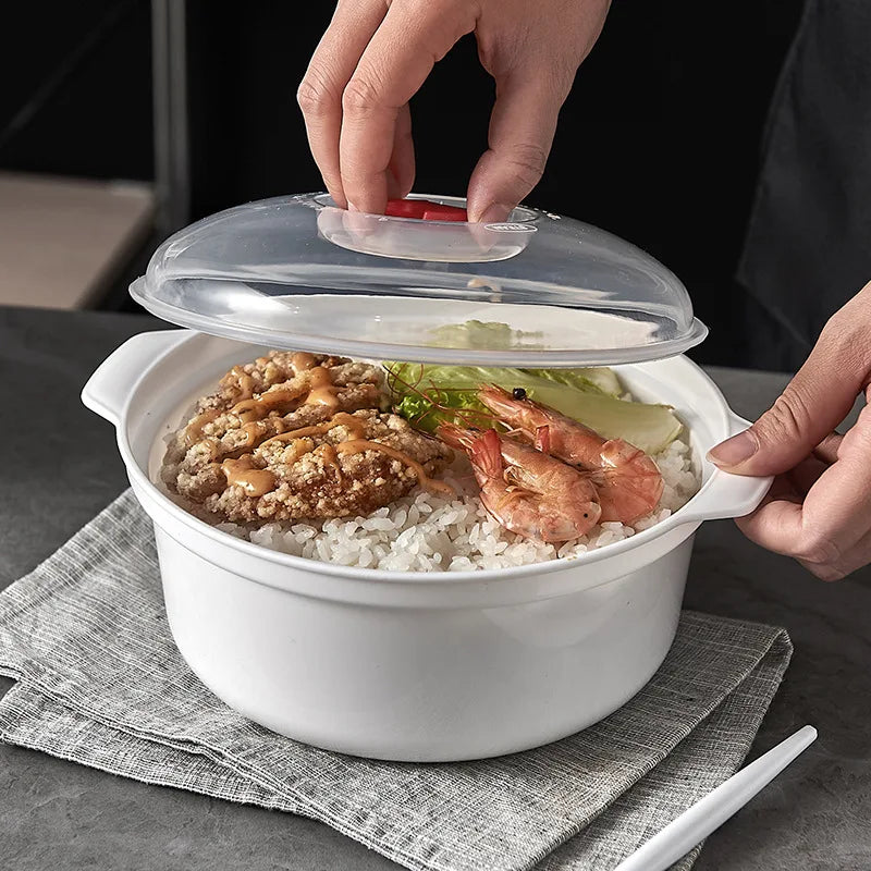 Microwave Heating Box With Lid For Steam Buns And Noodles