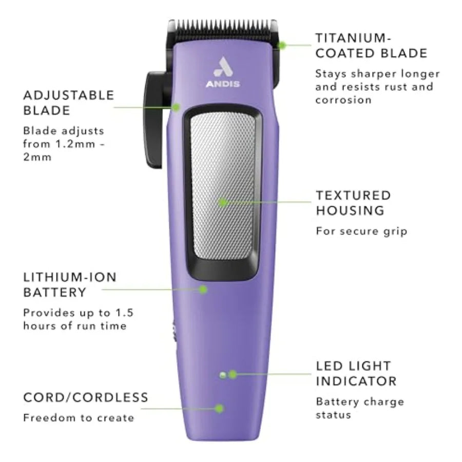Cordless Dog Clipper Kit with Adjustable Blade and Lithium Battery