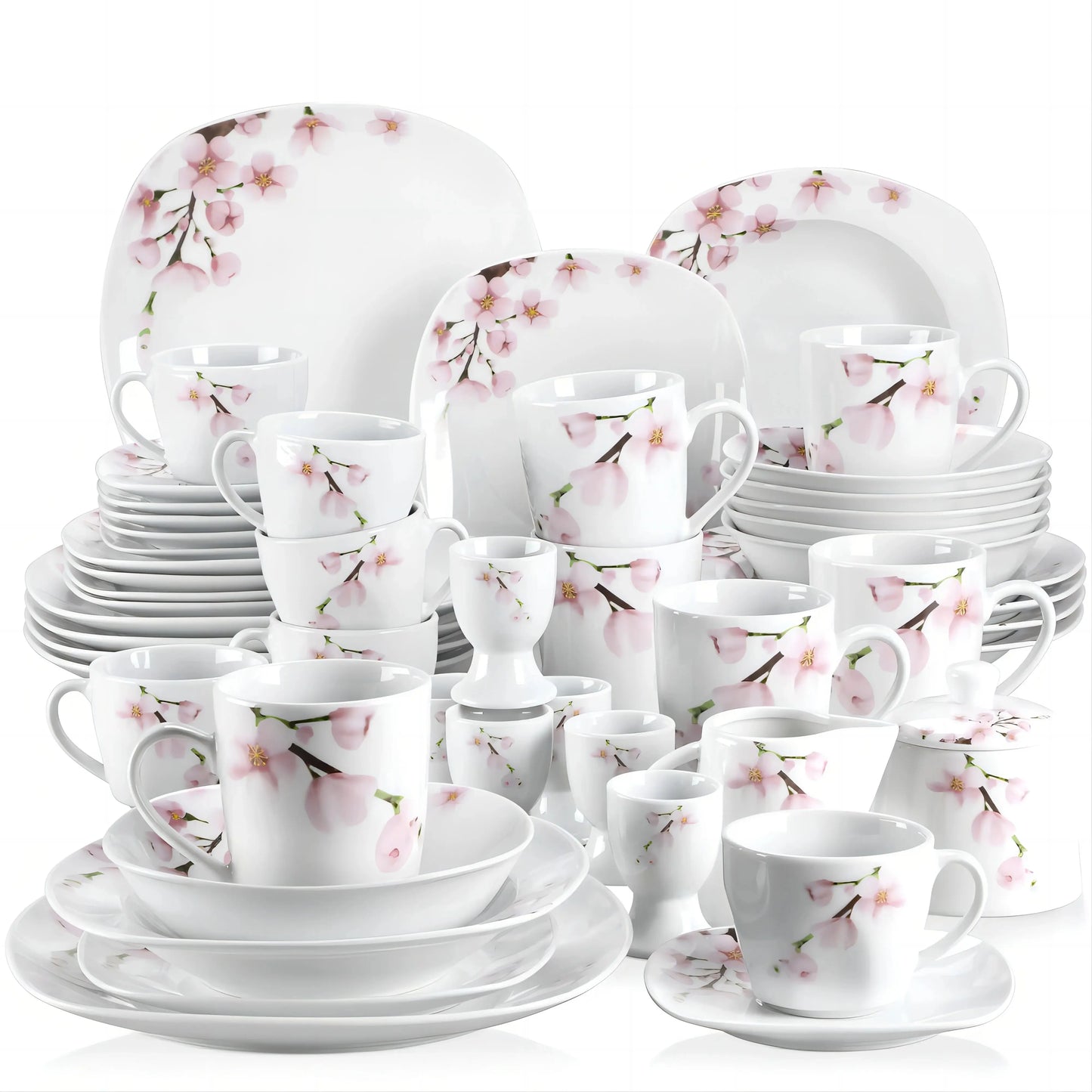 MALACASA Annie Porcelain Dinner Set 100 Piece Mugs And Plates