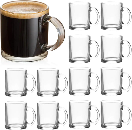 XMSJ Glass Mugs Clear Coffee Tea Beer With Elegant Handle