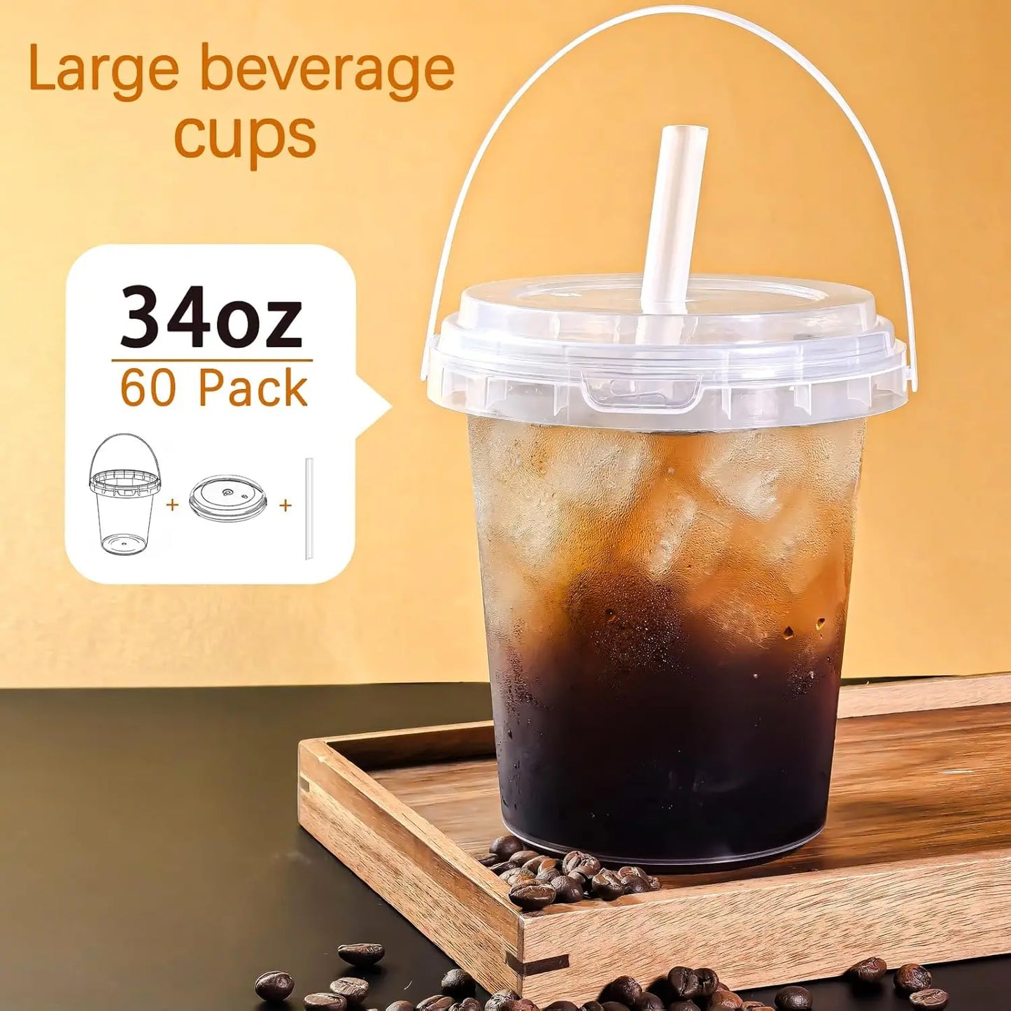 Clear Plastic Cups With Lids And Straws For Takeout