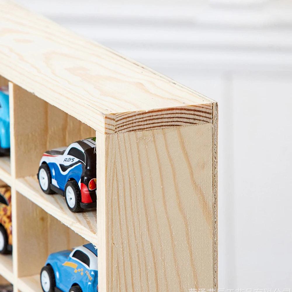 Solid Wood Wall Mounted Display Cabinet For Car Models And Collectibles
