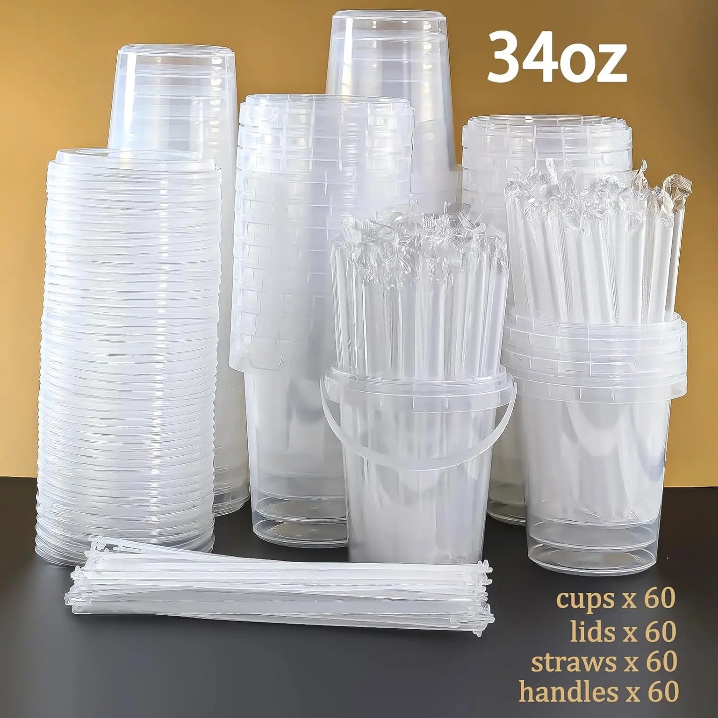 Clear Plastic Cups With Lids And Straws For Takeout