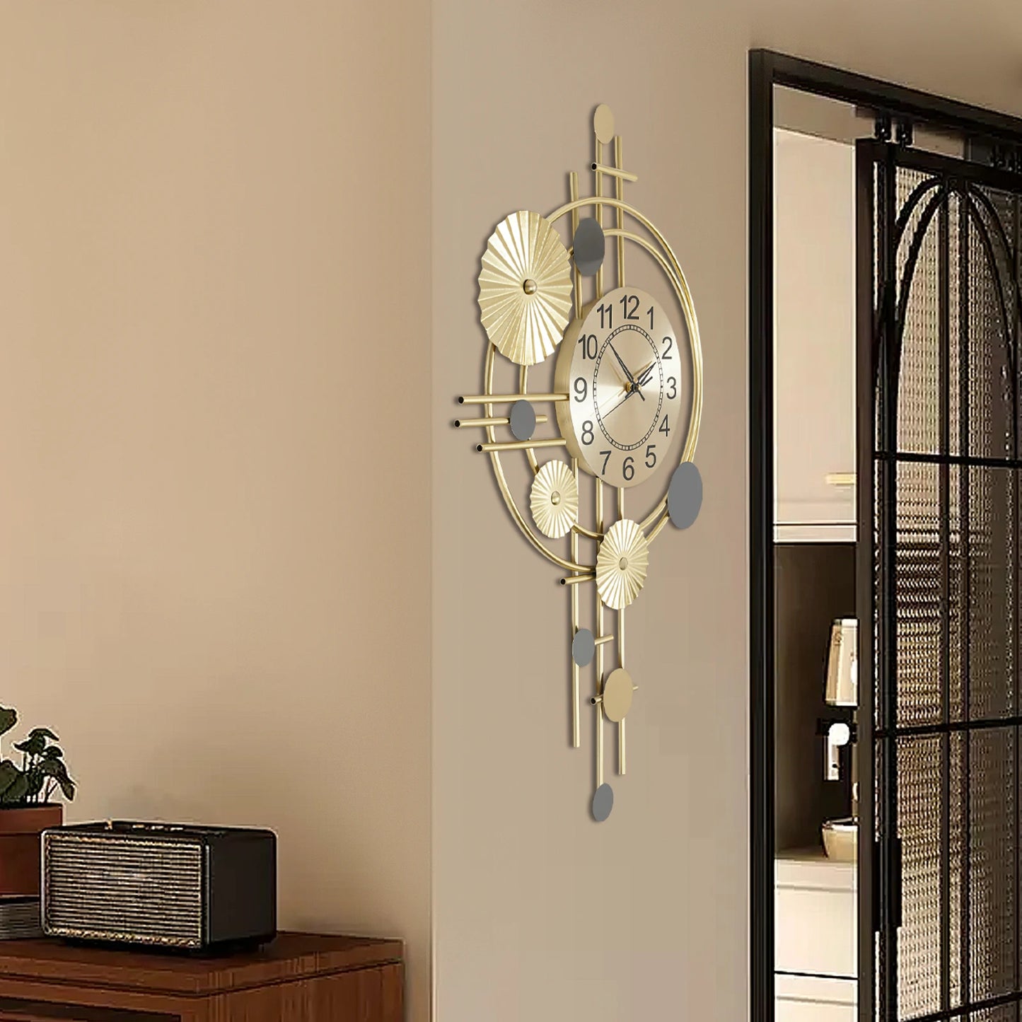 Decorative Art Wall Clock Silent NonTicking Indoor Decor