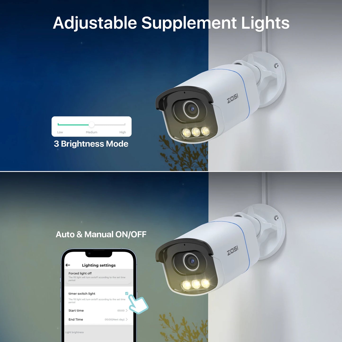 ZOSI C186A 5MP PoE Security IP Camera Outdoor AuroraLux