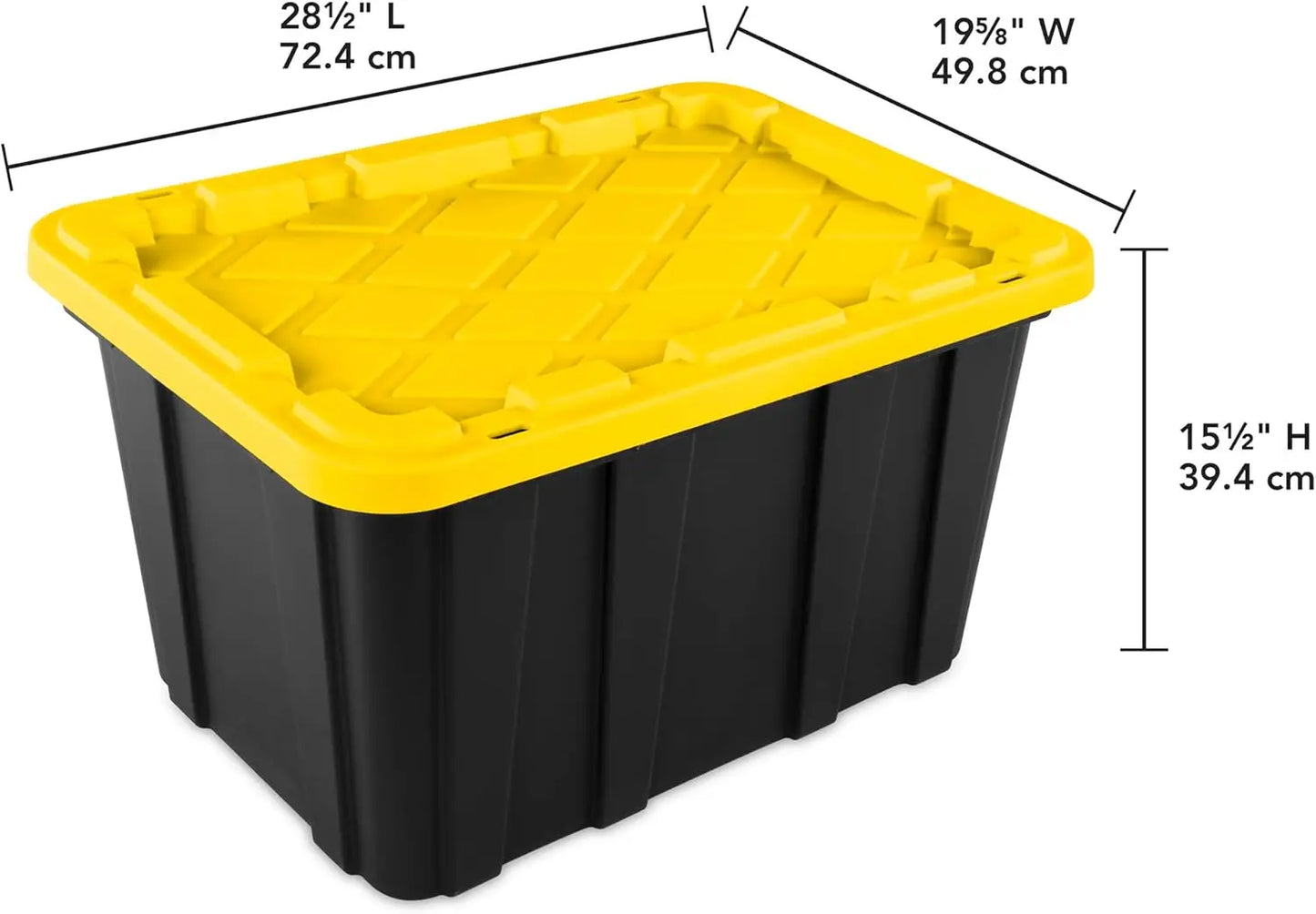 Industrial Tote Storage Bins With Lids Six-Pack Heavy-Duty Plastic Containers