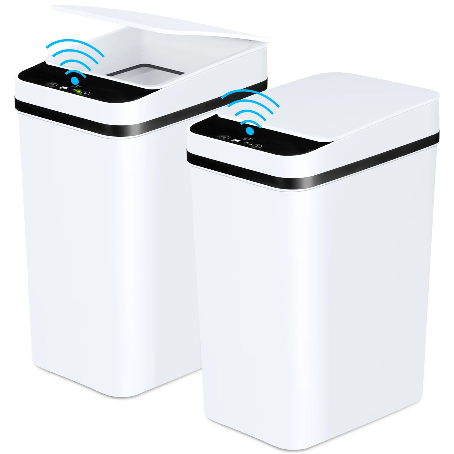 NONECN Touchless Motion Sensor Bathroom Trash Cans With Lid