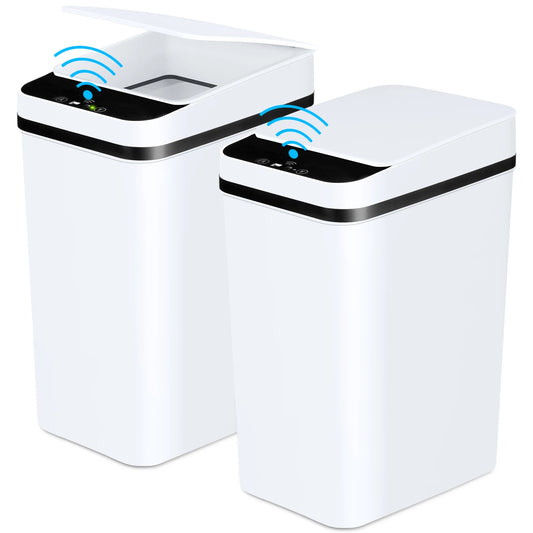 NONECN Touchless Motion Sensor Bathroom Trash Cans With Lid