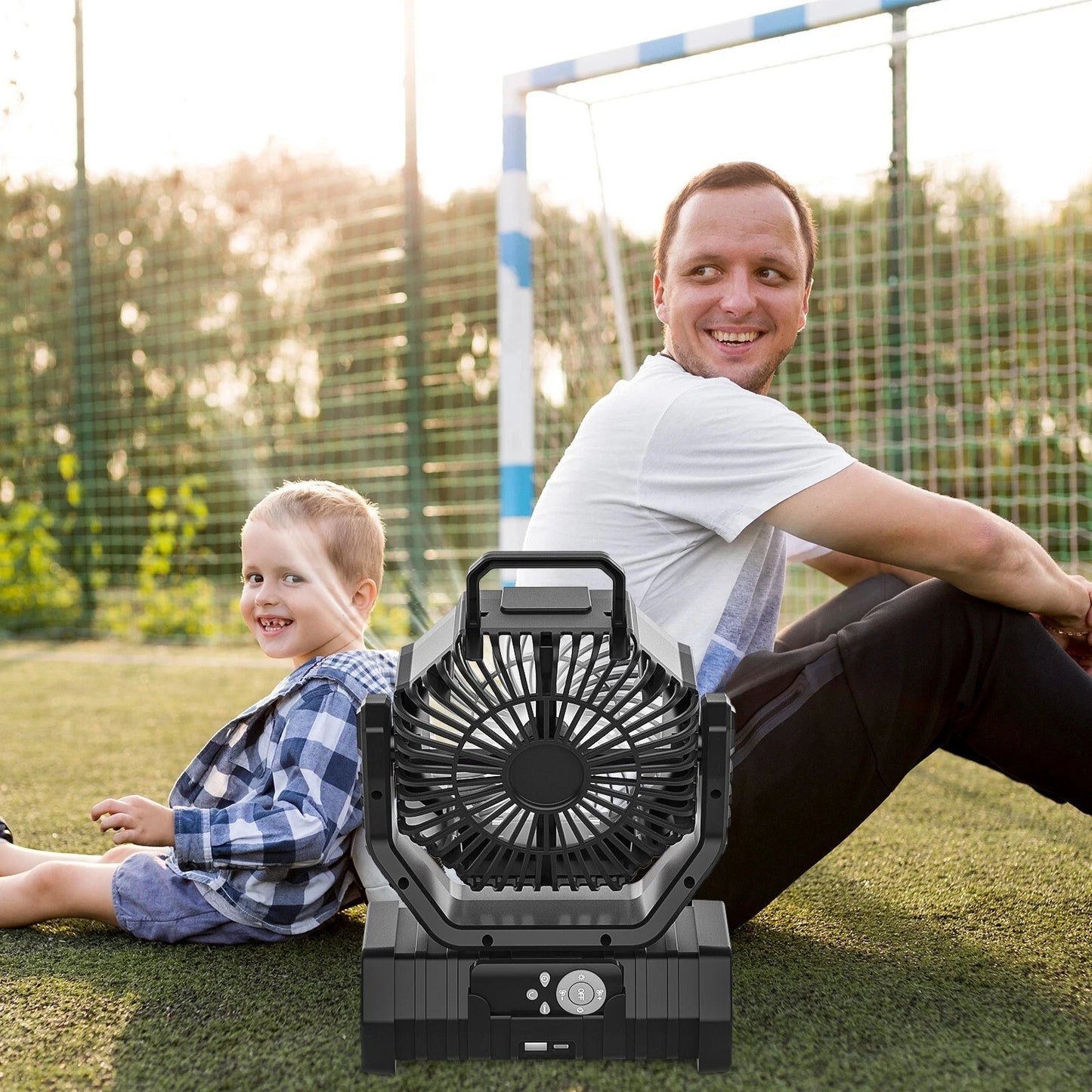 Camping Fan 20000mAh Battery Powered Rechargeable Tent Fan LED Light