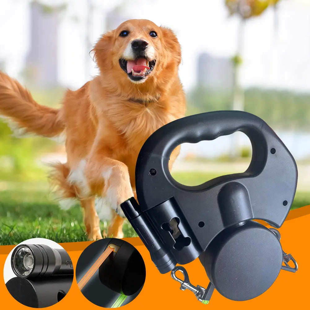 Alloet Double Headed Dog Leash Traction Rope LED Light
