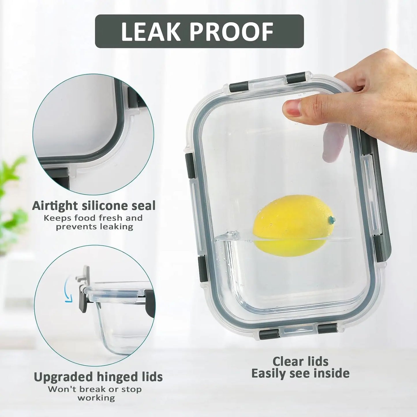10-Pack Glass Meal Prep Containers With Lids Airtight Storage