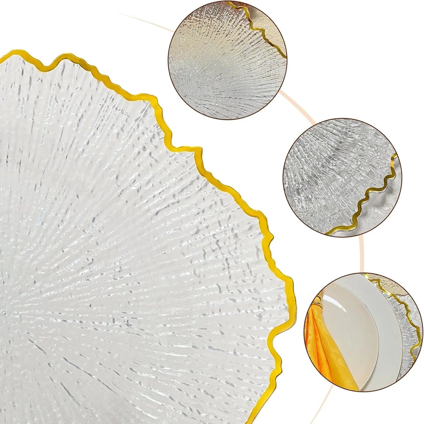 Bymaocar Flower Shape Charger Plate Set For Dinner Table Decor