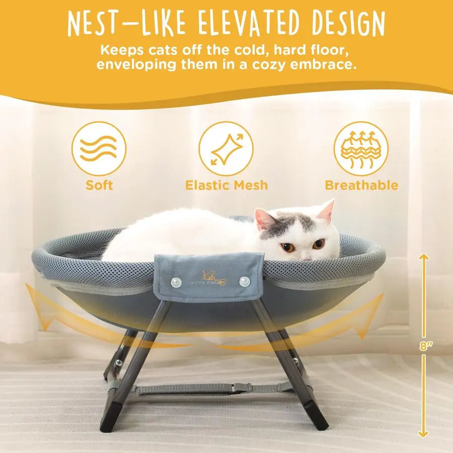 XMSJ Elevated Cat Hammock Bed With Foldable Breathable Mesh