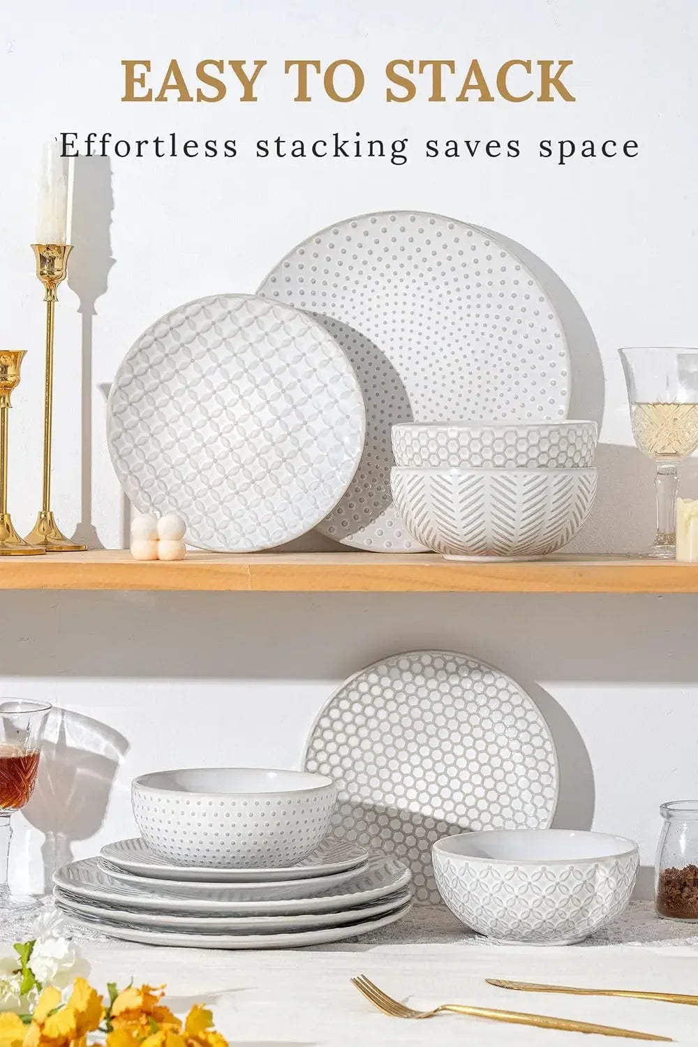 24-Piece Stoneware Dinnerware Set for Eight