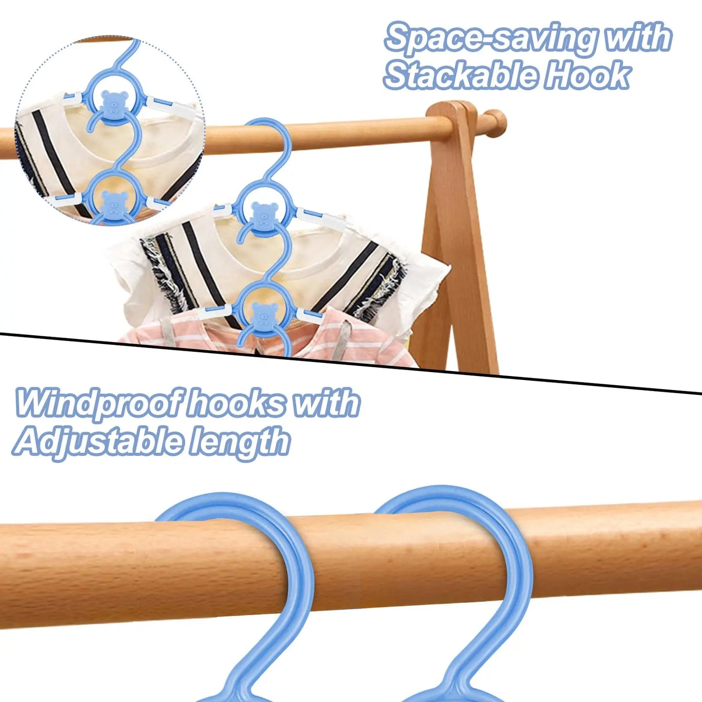 Untior Non Slip Baby Clothes Hangers Adjustable Plastic Multi Functional