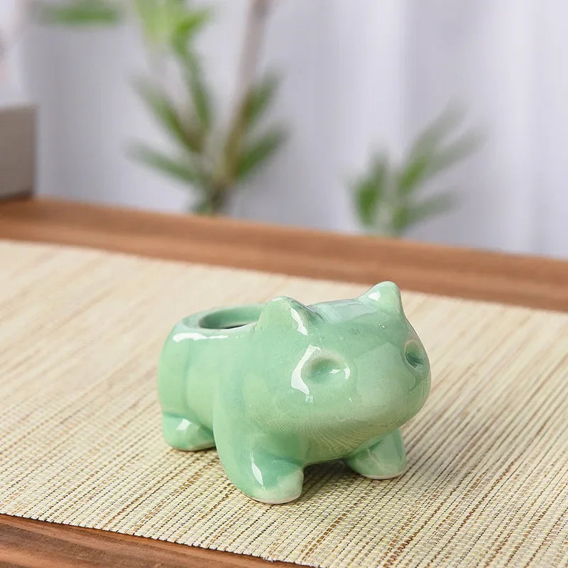 WOBDAEL Ceramic Mini Flowerpot Planter With Drainage Hole