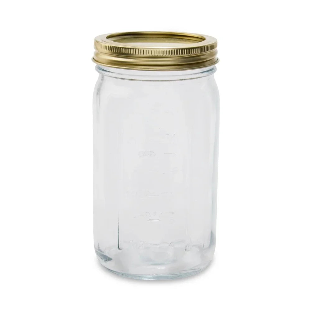 Clear Glass Wide-Mouth Canning Jars With Airtight Lids 12-Count