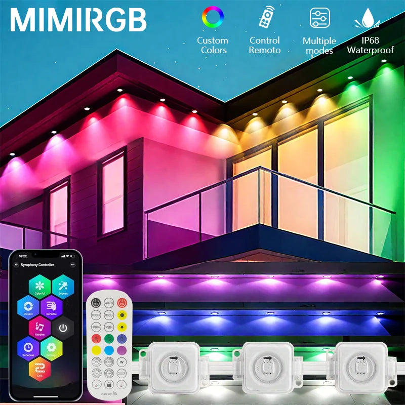 MIMIRGB Outdoor Eaves LED Light String With App Control